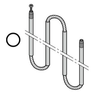 Set Tiges de poussées AP 013 rondes avec cable pour portillon de porte de garage sectionnelle Hormann Référence 4012008