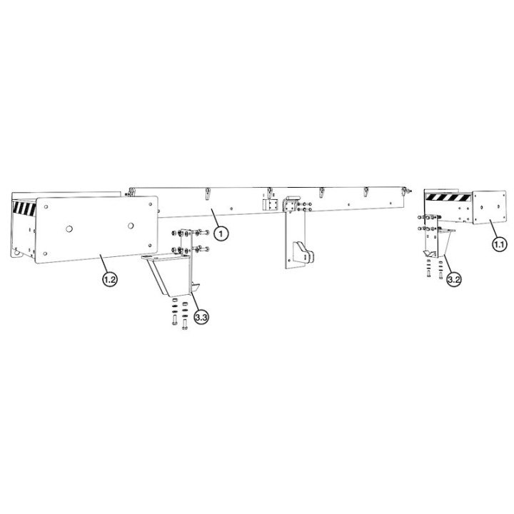 Charnière arrière MLS / MRS 1750 Ral 9017 Hormann Référence 2011372