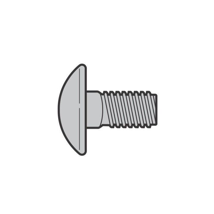 Lot de 10 Vis à tête bombée M6 X 19,5 à collet carré Hormann Référence 3001440