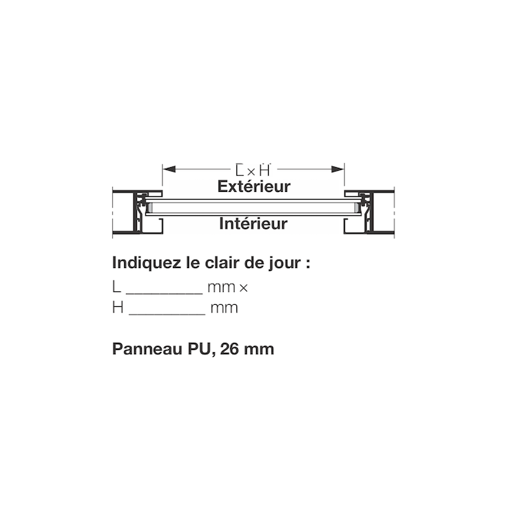 Panneau PU 26mm A motif Stucco FU Hormann Référence 3095236