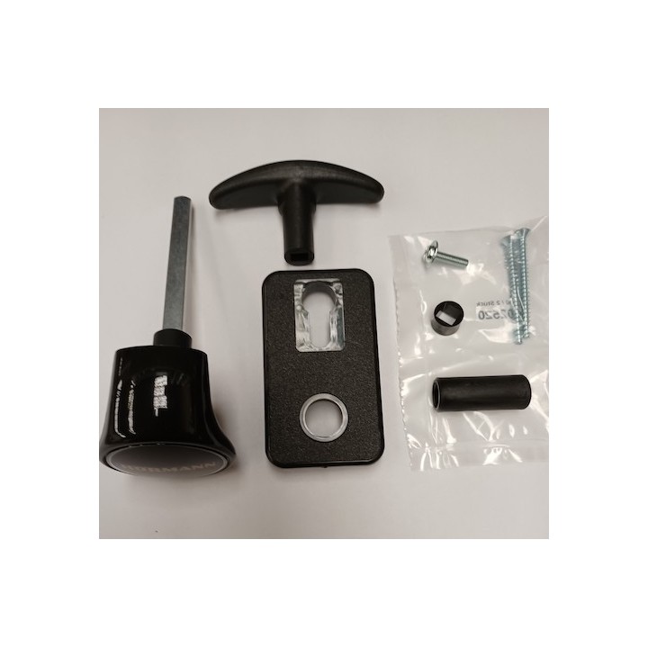 Poignée de porte TS42 mm CP Synthétique noire Hormann Référence 3055137