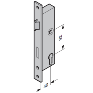 Serrure antipanique 1820 (40/2/9), pour béquillage DIN droite et gauche fonction D avec gâche Hormann Référence 3091184