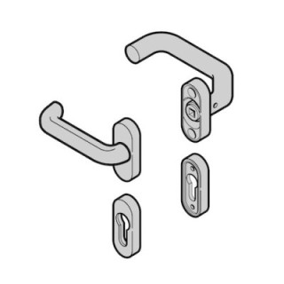 Béquillage (92) coudé / plat CP fonte d'aluminium en ton naturel F1 Hormann Référence 3096809