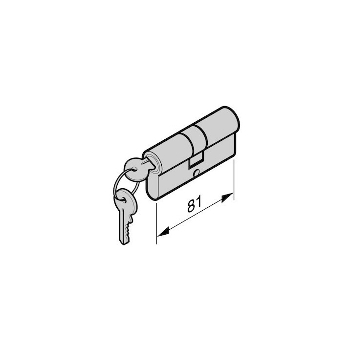 Cylindre profilé portillon indépendant NT 60 / NTW 60, à fermeture différente 50,5 + 30,5mm Hormann Référence 3032892