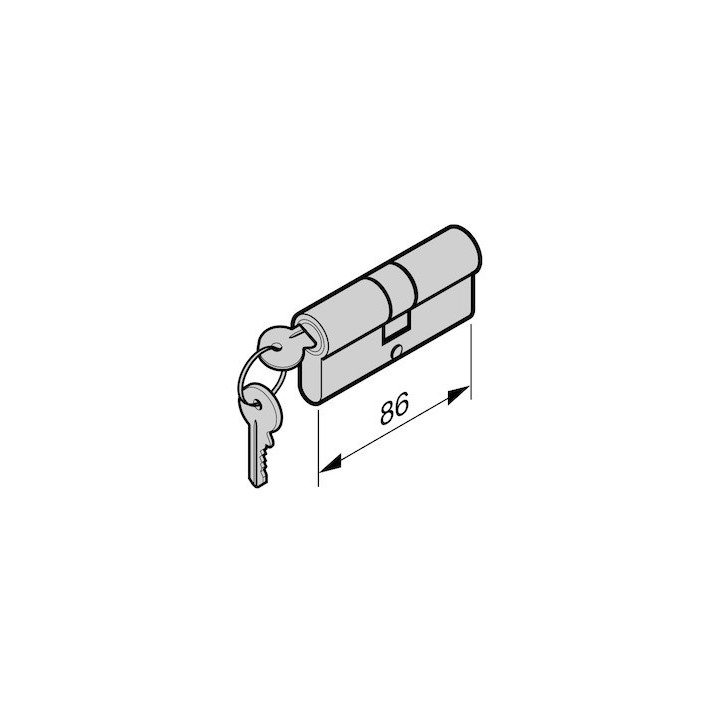 Cylindre profilé portillon indépendant NT 60 / NTW 60, à fermeture différente 55,5 + 31,5mm Hormann Référence 3043300