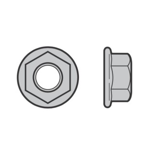 Lot de 10 Ecrou Hexagonal M6 a bride, acier inoxydable Hormann Référence 3054418