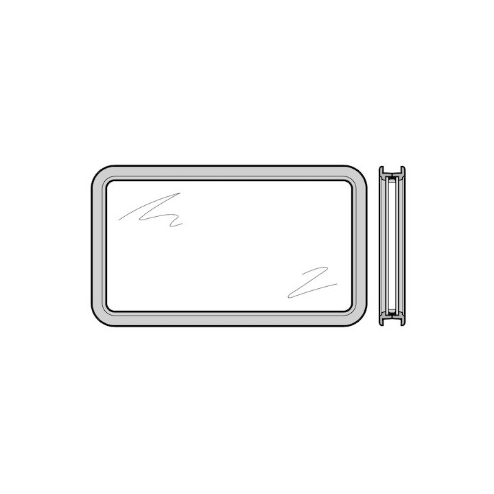 Hublot type E pour panneaux à double paroi 42mm, cadre synthétique vitre double transparente 33mm Hormann Référence 3057716