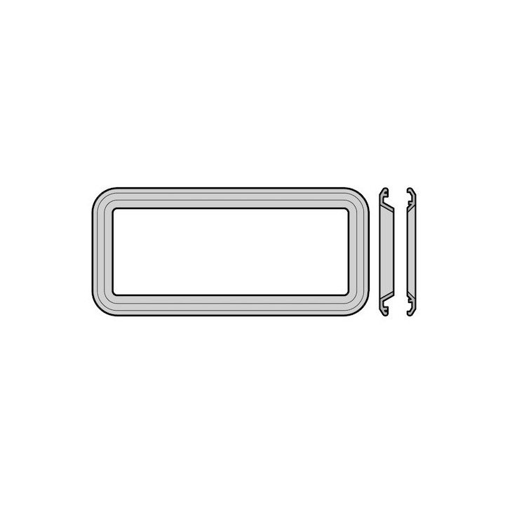 Cadre moulé pour hublot type A, pour panneaux de porte à double paroi, 80mm comparable RAL 9011 Hormann Référence 3091312