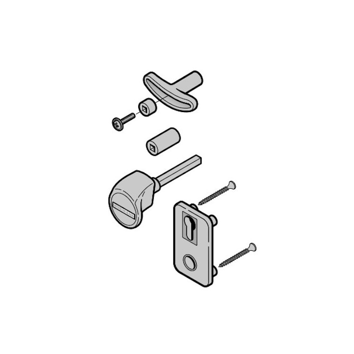 Poignée de porte TS, synthétique noire, 80mm CR Hormann Référence 3065301