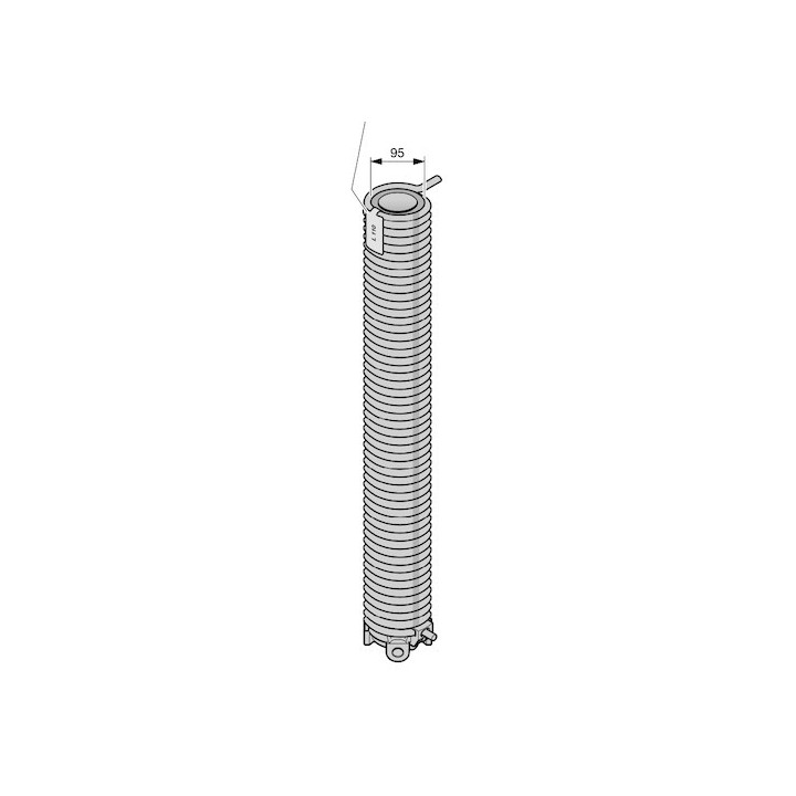 L117 Ressort de torsion avec tube synthétique et cône de réglage de tension Hormann Référence 3090551