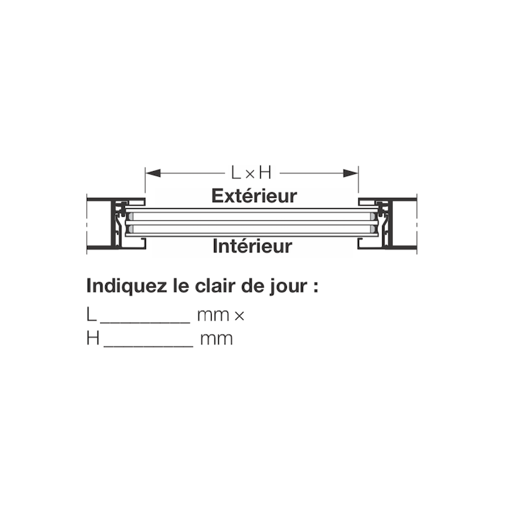 Vitre triple synthétique 26mm Structure cristalline R3 Hormann Référence 3095251