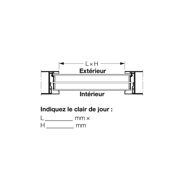 Vitre triple synthétique 51mm Teintée en blanc (opale) M3 Hormann Référence 3095264