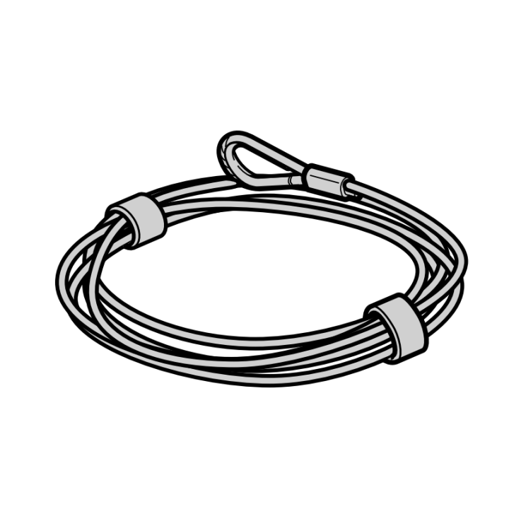 Cable de traction 4mm Lg 4m avec terminal Hormann Référence 3095591