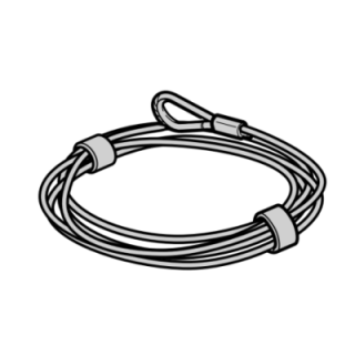 Cable de traction 5,5mm Lg 8m avec terminal Hormann Référence 3095602