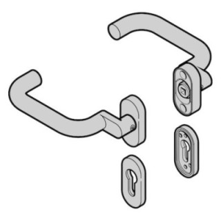 Béquillage coudé cylindre profilé VA F1 Hormann Référence 4016360