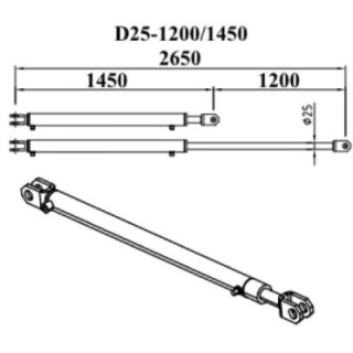 Vérin à lèvre à double effet  D25 - 1200 / 1450 Référence 311468