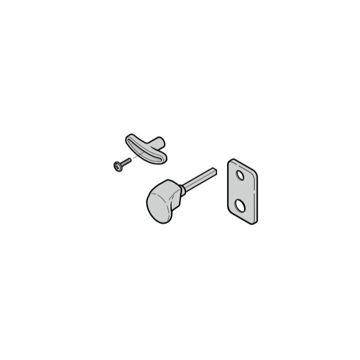 Poignée extérieure TS 42,5mm fonte d'aluminium ton Brun, cylindre profilé porte sectionnelle Hormann référence 3076051