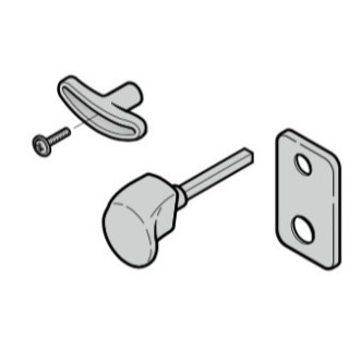 Poignée extérieure TS 42,5mm fonte d'aluminium teinte argente F2, cylindre profilé porte sectionnelle Hormann référence 3053585