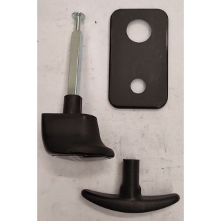 Poignée extérieure TS 42,5mm synthétique noire, cylindre profilé porte sectionnelle Hormann référence 4015142