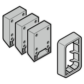 Set : 3 cales pour verrouillage de supports roulettes et 1 cadre en applique 42 / 20 mm Hormann Référence 3047440