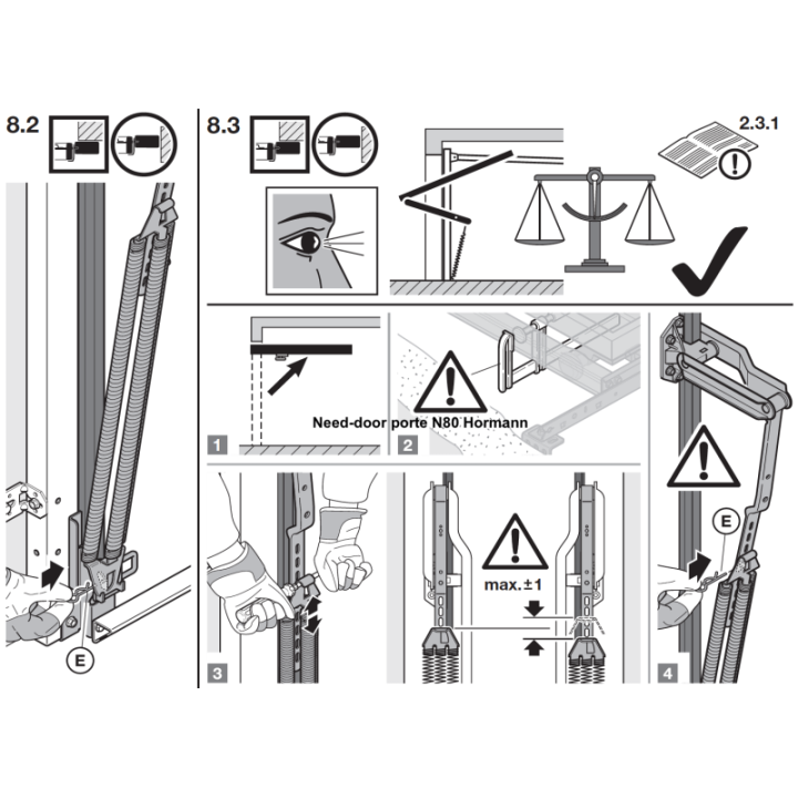 001 - 301 ressort triple porte N80/S95 hormann ref 1195001