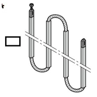 Set Tiges de poussées NF 123 carrées avec cable pour portillon de porte de garage sectionnelle Hormann Référence 4012036