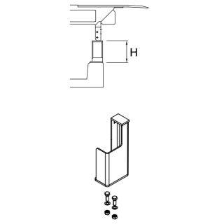 Support de cadre gauche L285 galvanisé pour niveleur de quai Hormann HTL2 Référence 309528
