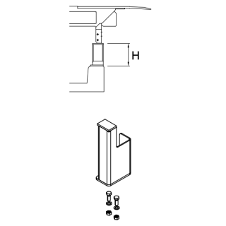 Support de cadre droite L285 galvanisé pour niveleur de quai Hormann HTL2 Référence 309532